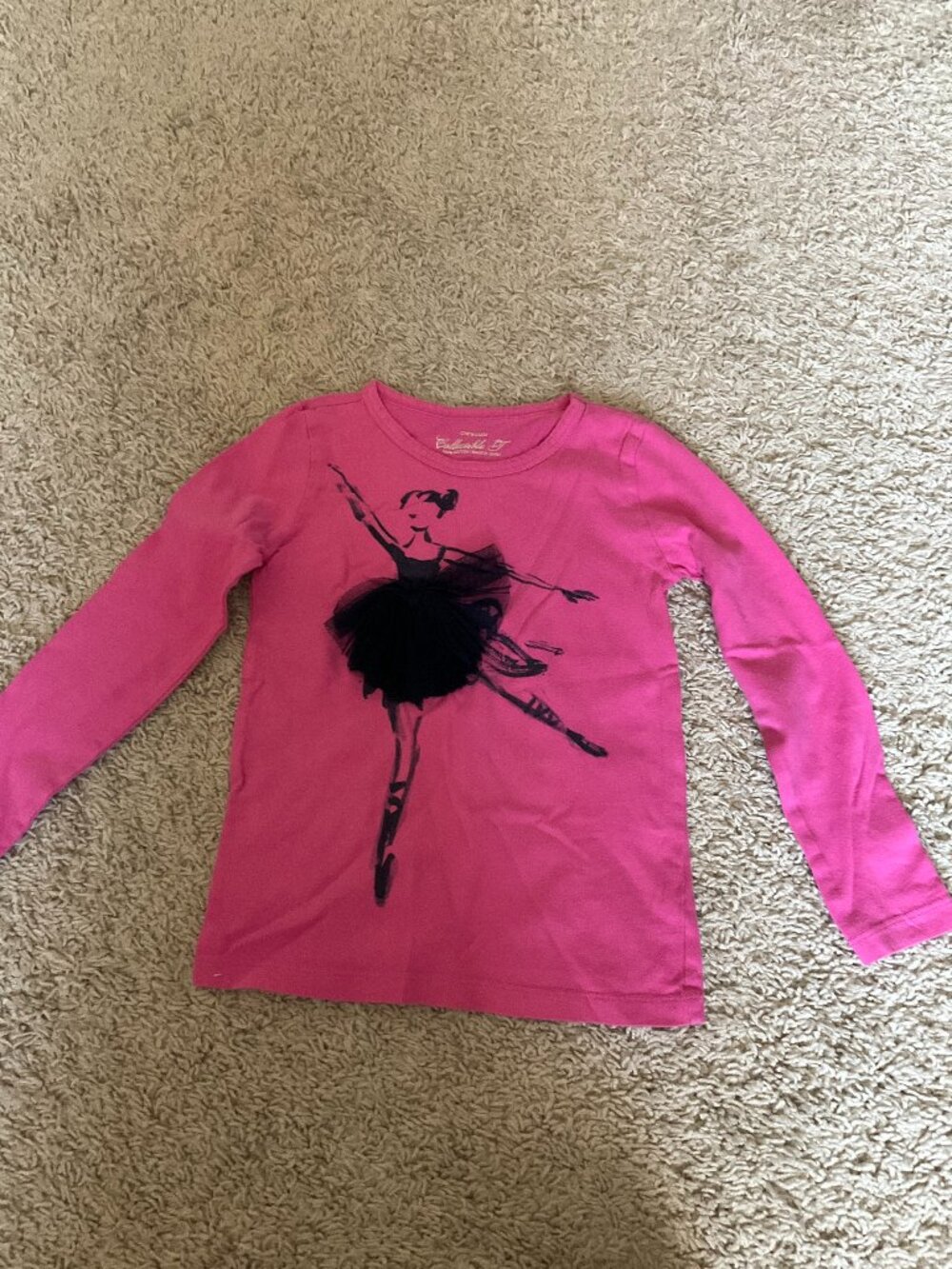 j.crew Crewcuts ballet collectible GIRLS' long sleeve t-shirt. size: 6-7.